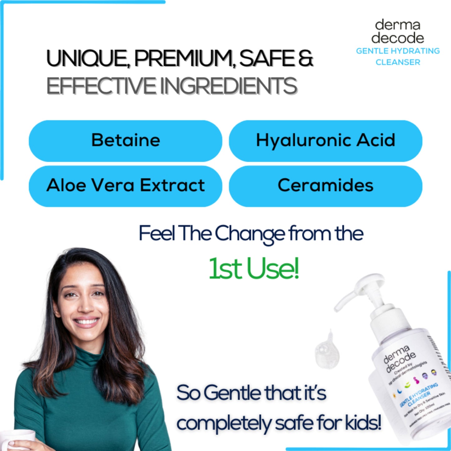 Derma Decode Face Wash for Dry Skin with Hydrating Ingredients Gentle Cleanser for Smooth Soft Skin