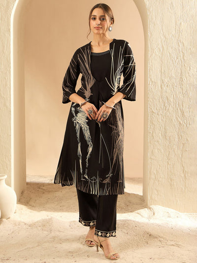 Dhiyona IE Women Printed Regular Kurta with Trousers