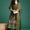 Dhiyona SN Women's Floral Printed Regular Kurta with Trousers & Dupatta