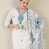 Dhiyona IE Women Floral Embroidered Cotton Kurta with Trousers & Dupatta