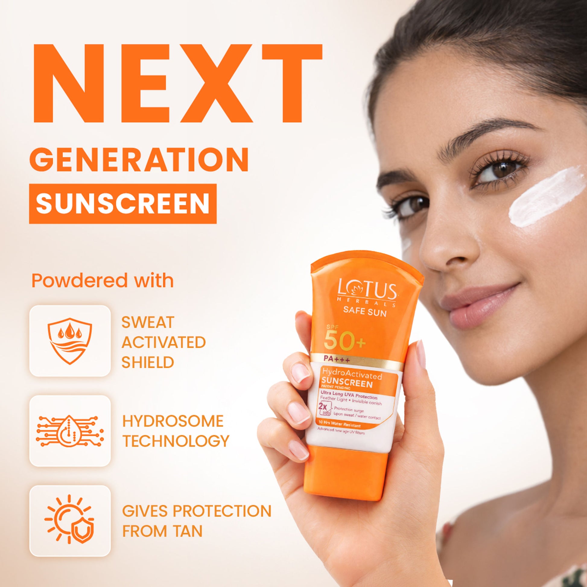 Lotus Herbals Safe Sun Hydro Activated Sunscreen SPF 50+ PA+++ & 10 Hr Water Resistant