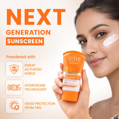 Lotus Herbals Safe Sun Hydro Activated Sunscreen SPF 50+ PA+++ & 10 Hr Water Resistant
