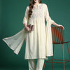 Dhiyona IE Floral Embroidered Panelled Thread Work Pure Cotton Kurta With Trousers & Dupatta