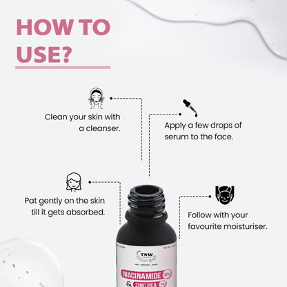 TNW The Natural Wash 10% Niacinamide + 1% Zinc PCA Face Serum, Minimize pores, Even skin tone