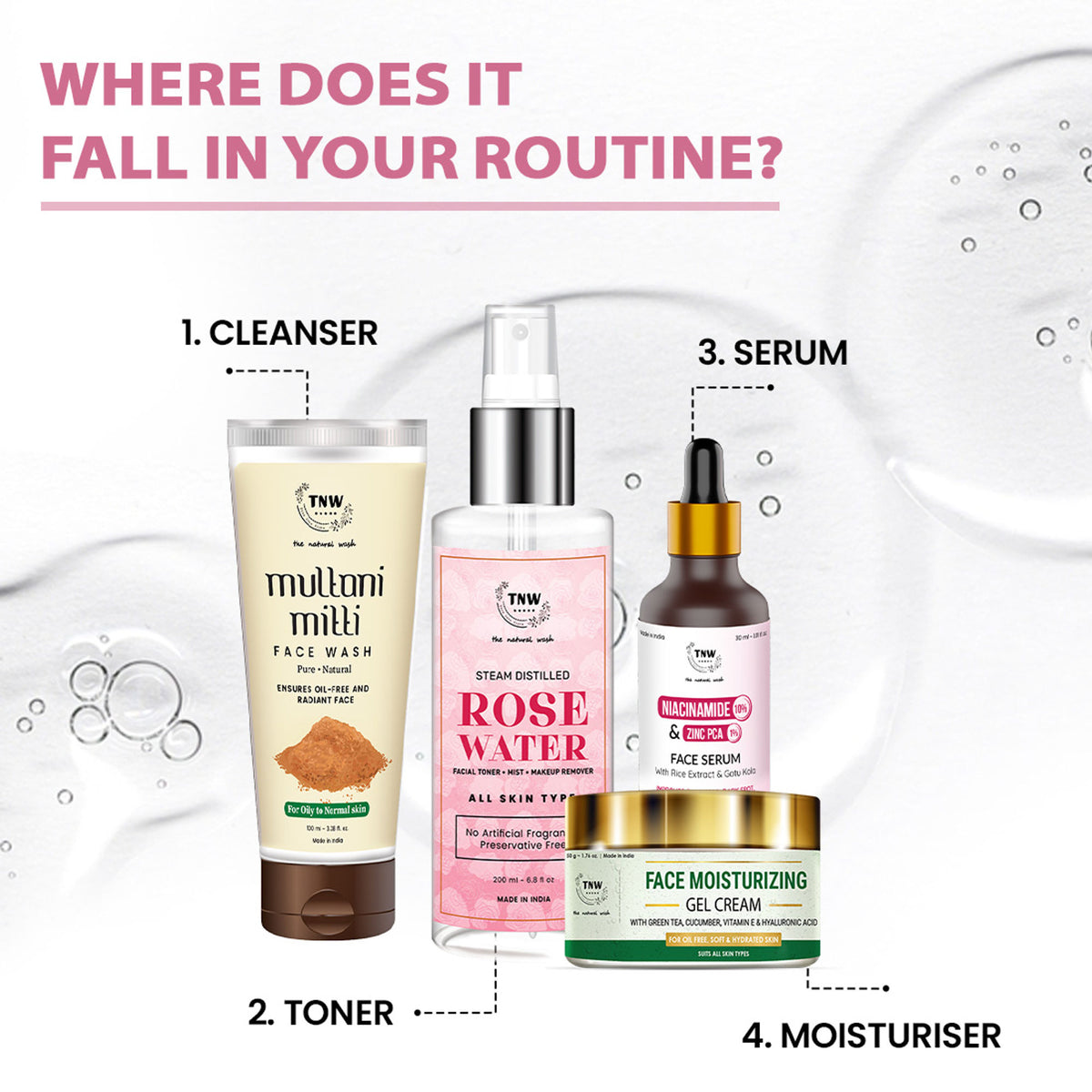 TNW The Natural Wash 10% Niacinamide + 1% Zinc PCA Face Serum, Minimize pores, Even skin tone