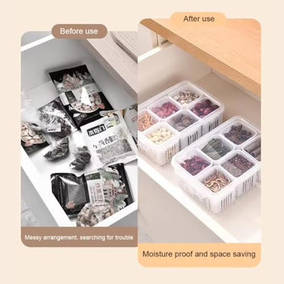 HomeWiz Fridge Storage Containers Large 6-Grid