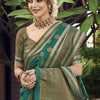 Dhiyona GR Women's Yashomati Emerald Green Zari Woven Design Chanderi Cotton Saree