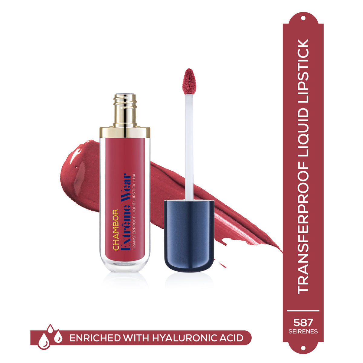 Chambor Extreme Wear Transferproof Liquid Lipstick + HA (6ml) - Seirenes