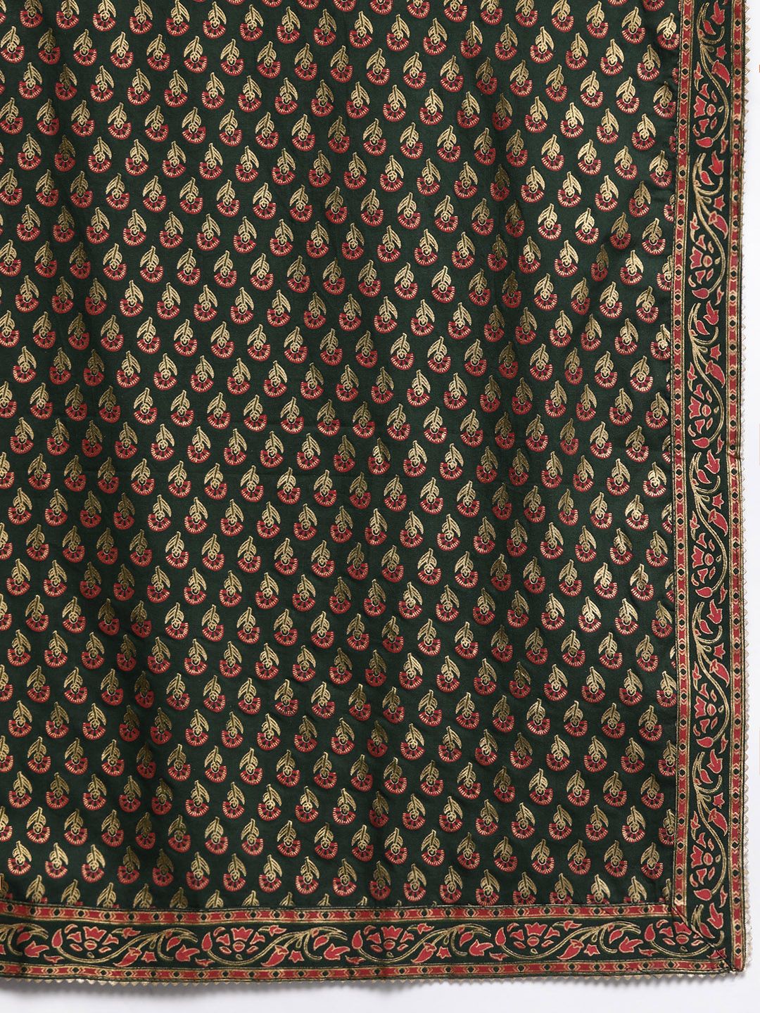 Dhiyona IE Women Green Ethnic Motifs Printed Kurta with Trousers & With Dupatta