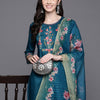 Indyancart IE Women Floral Embroidered Regular Thread Work Kurta with Trousers & With Dupatta