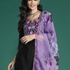 Dhiyona IE Floral Embroidered Regular Sequinned Liva Kurta With Trousers & Dupatta