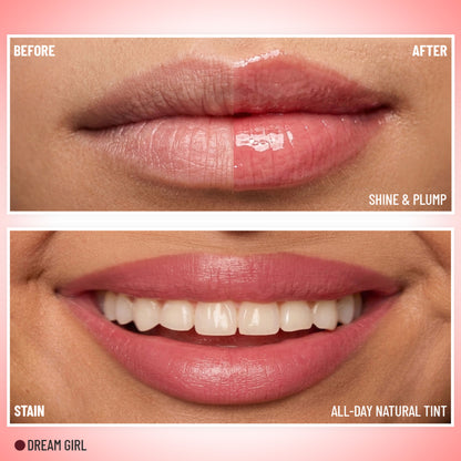 PAC Tinted Lip Oil - Hydrating Lip Oil, Non Greasy Glossy Finish, Subtle Natural Tint - Dream Girl