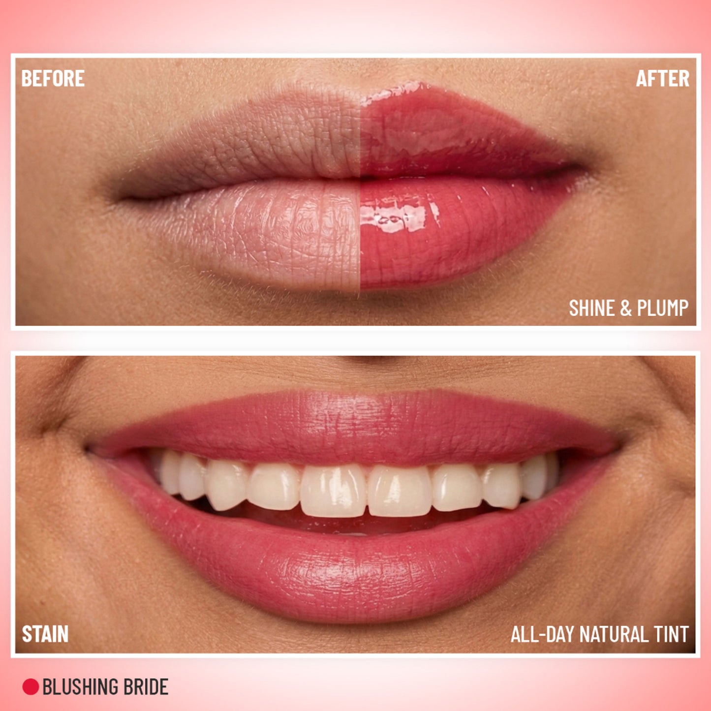 PAC Tinted Lip Oil - Hydrating Lip Oil, Non Greasy Glossy Finish, Subtle Natural Tint - Blushing Bride