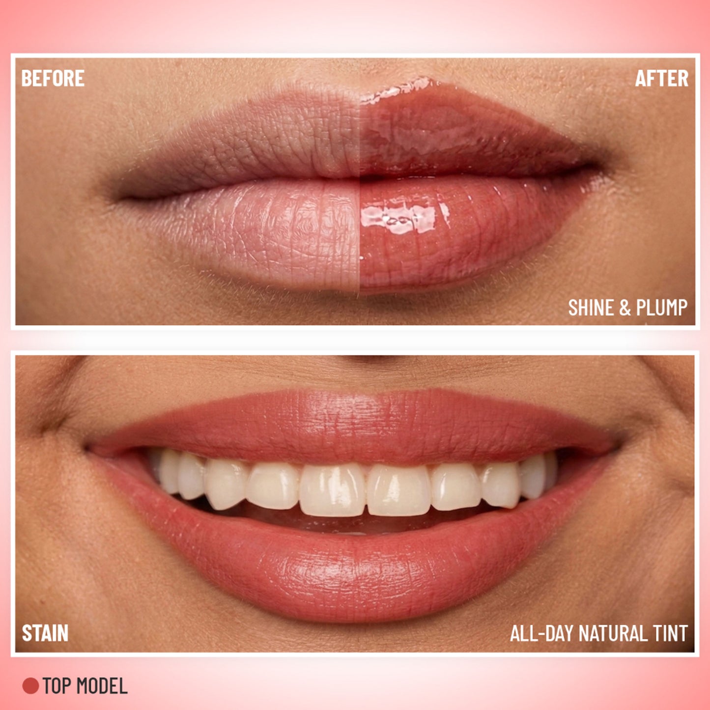 PAC Tinted Lip Oil - Hydrating Lip Oil, Non Greasy Glossy Finish, Subtle Natural Tint - Top Model