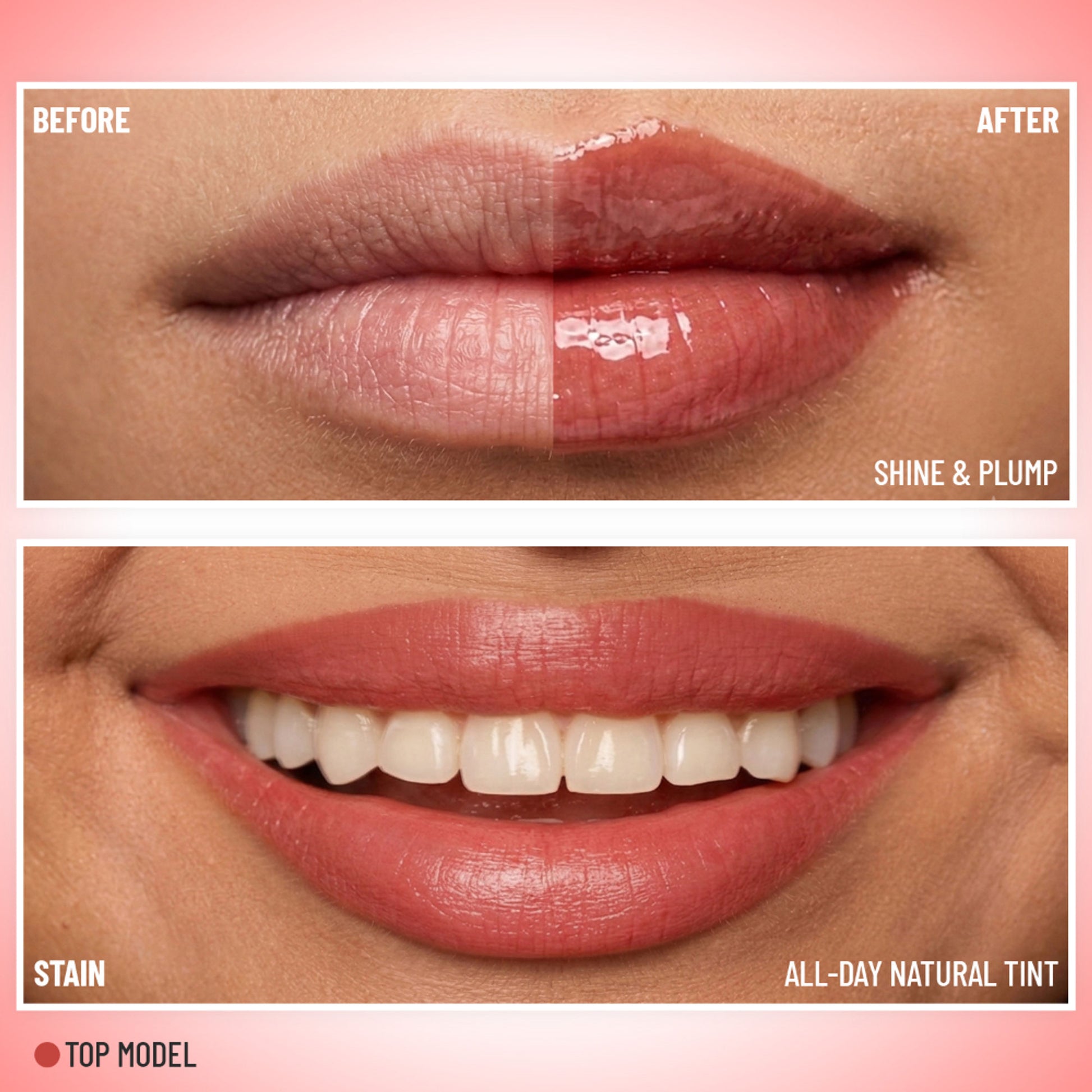 PAC Tinted Lip Oil - Hydrating Lip Oil, Non Greasy Glossy Finish, Subtle Natural Tint - Top Model