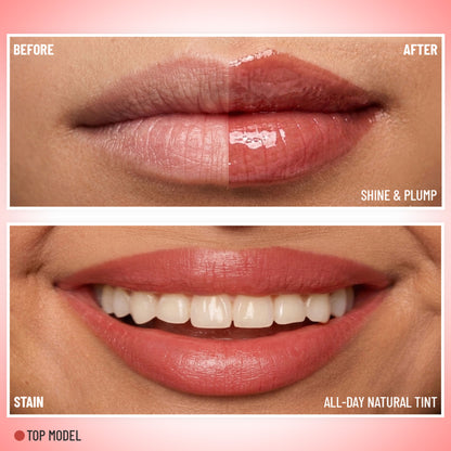 PAC Tinted Lip Oil - Hydrating Lip Oil, Non Greasy Glossy Finish, Subtle Natural Tint - Top Model