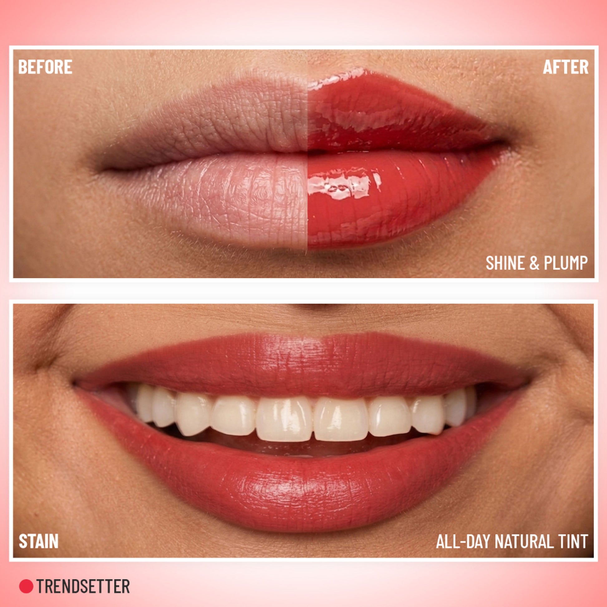 PAC Tinted Lip Oil - Hydrating Lip Oil, Non Greasy Glossy Finish, Subtle Natural Tint - Trendsetter