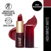 Lakme Forever Matte Lipstick, Made With French Rose Oil Extracts - Burgundy Bloom
