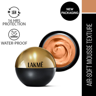 Lakme Xtraordin-Airy Mattereal Mousse Foundation, Matte Finish, With SPF8 - Golden Sand 03