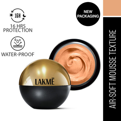 Lakme Xtraordin-Airy Mattereal Mousse Foundation, Matte Finish, With SPF8 - Almond Honey 06