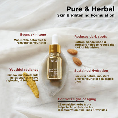 Soulflower Kumkumadi Tailam Saffron Night Serum Face Oil for Skin Glow, Anti Aging, Dark Spots
