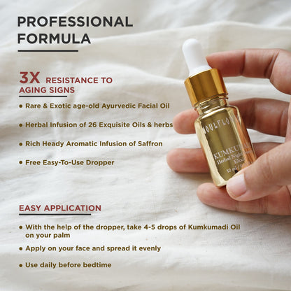 Soulflower Kumkumadi Tailam Saffron Night Serum Face Oil for Skin Glow, Anti Aging, Dark Spots