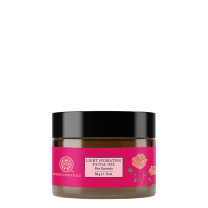 Forest Essentials Light Hydrating Facial Gel with Pure Rosewater - Ayurvedic Lightweight Moisturiser