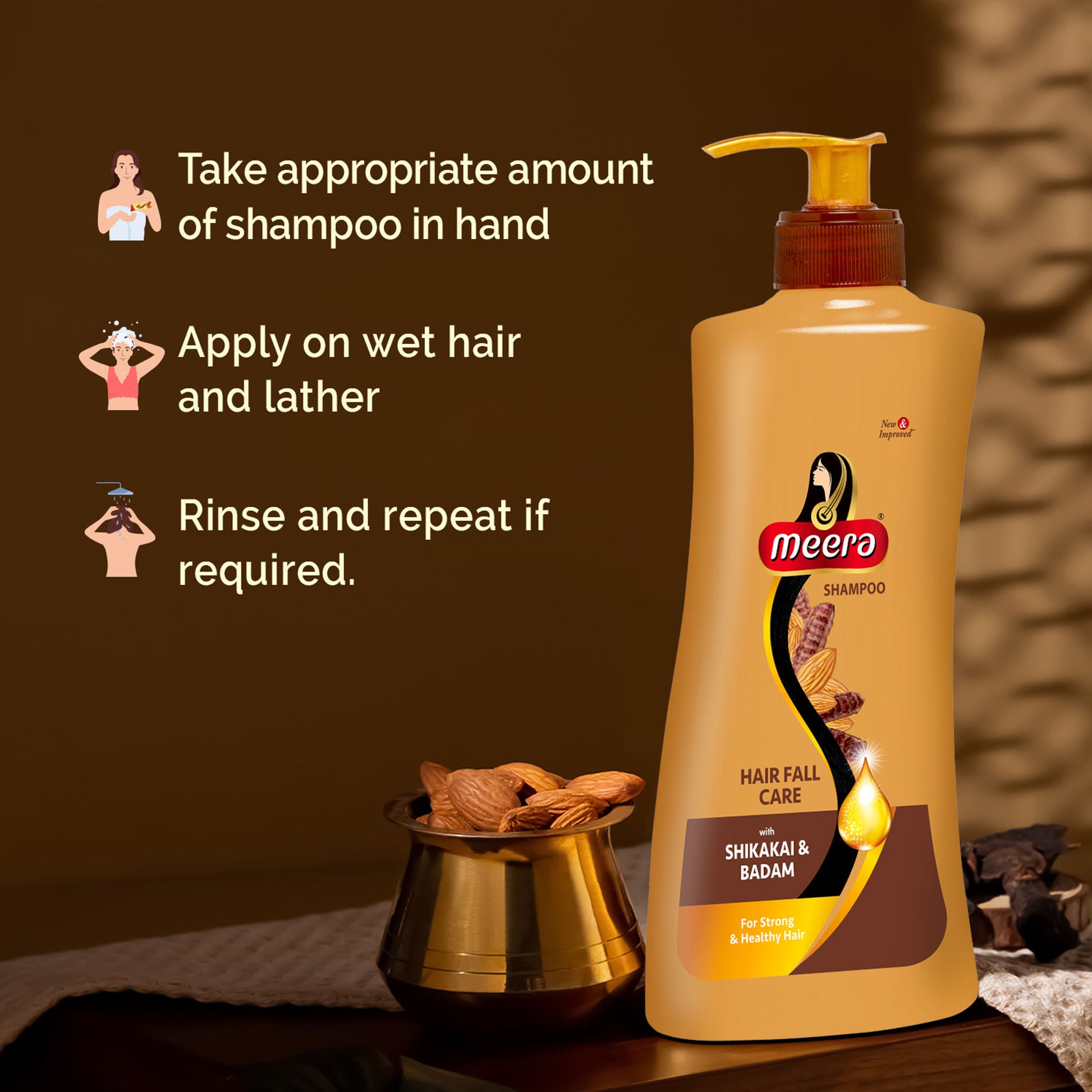 Meera Hairfall Care Shampoo, With Goodness Of Badam and Shikakai