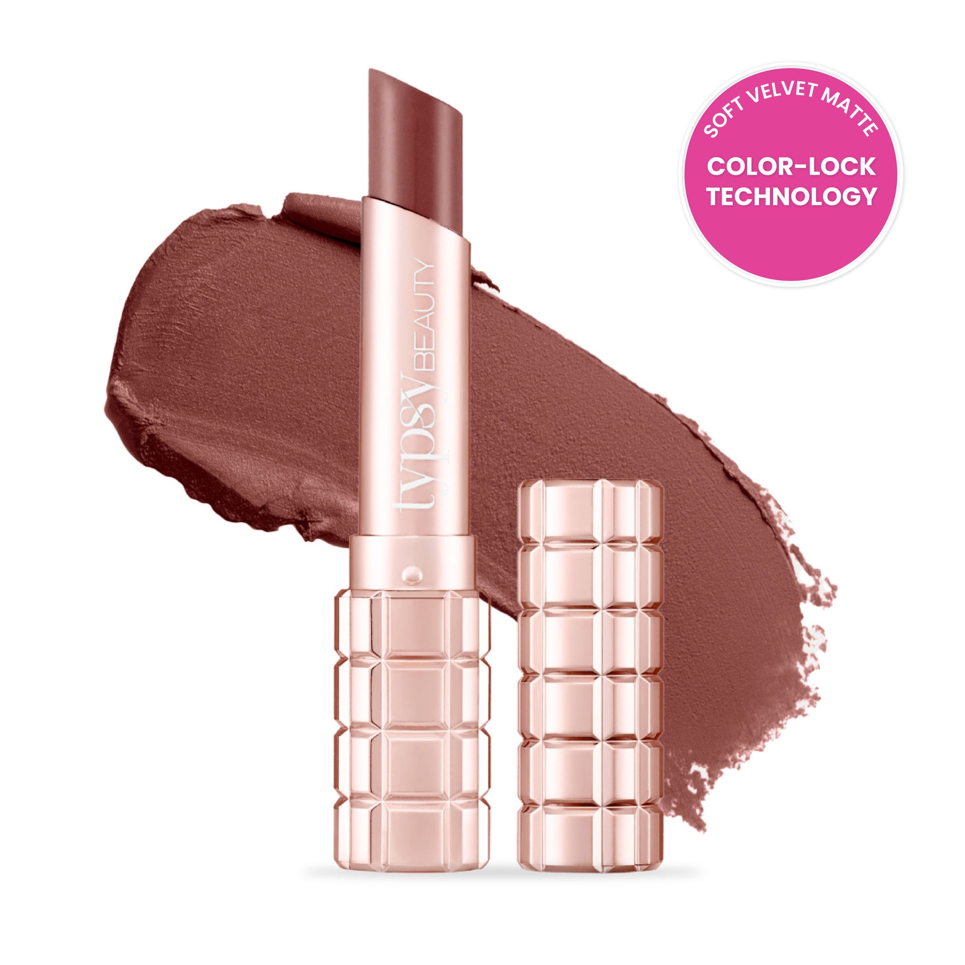 Typsy Beauty Cocoa Peptide Velvet Lipstick - Brownie Bite Medium 02