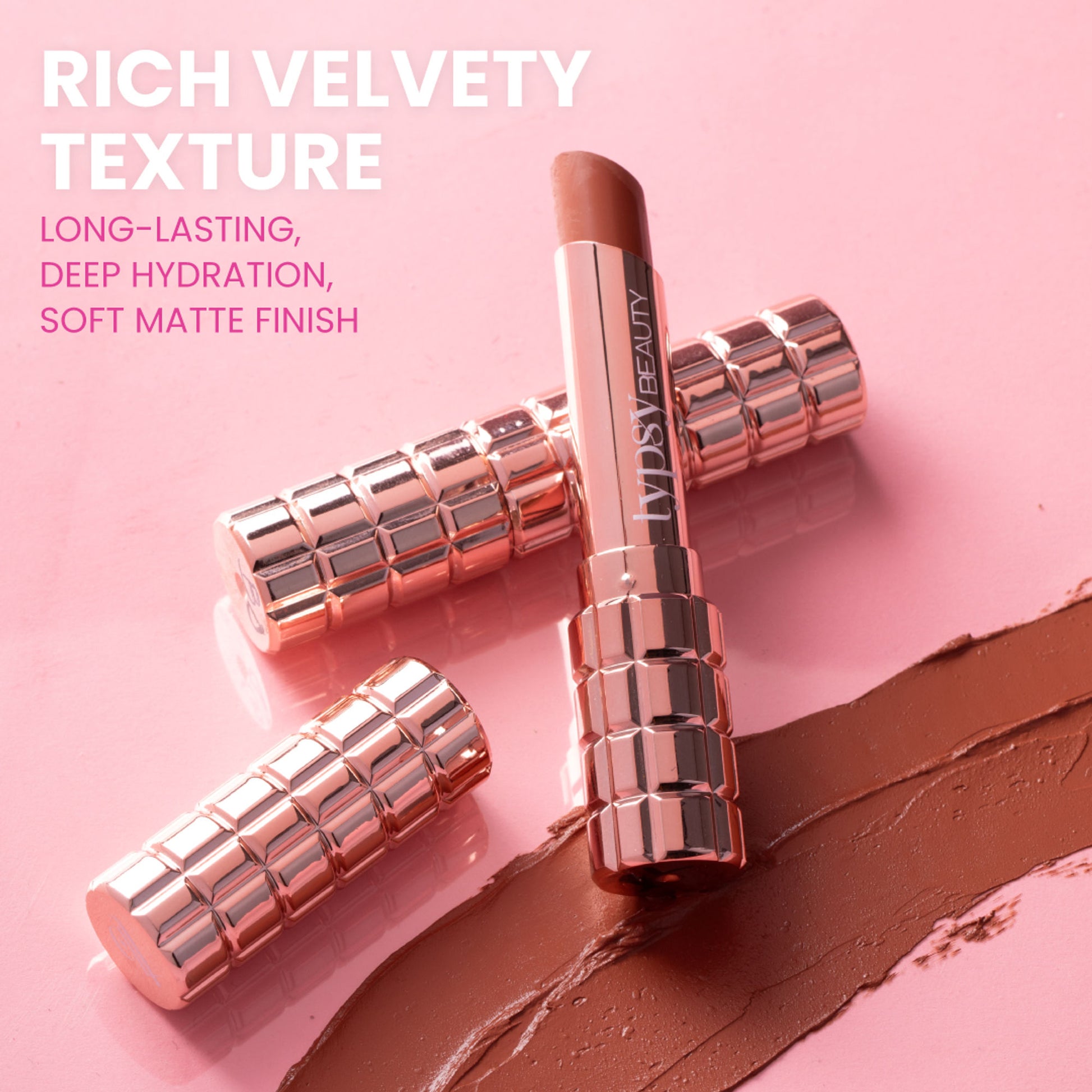 Typsy Beauty Cocoa Peptide Velvet Lipstick - Brownie Bite Deep 03