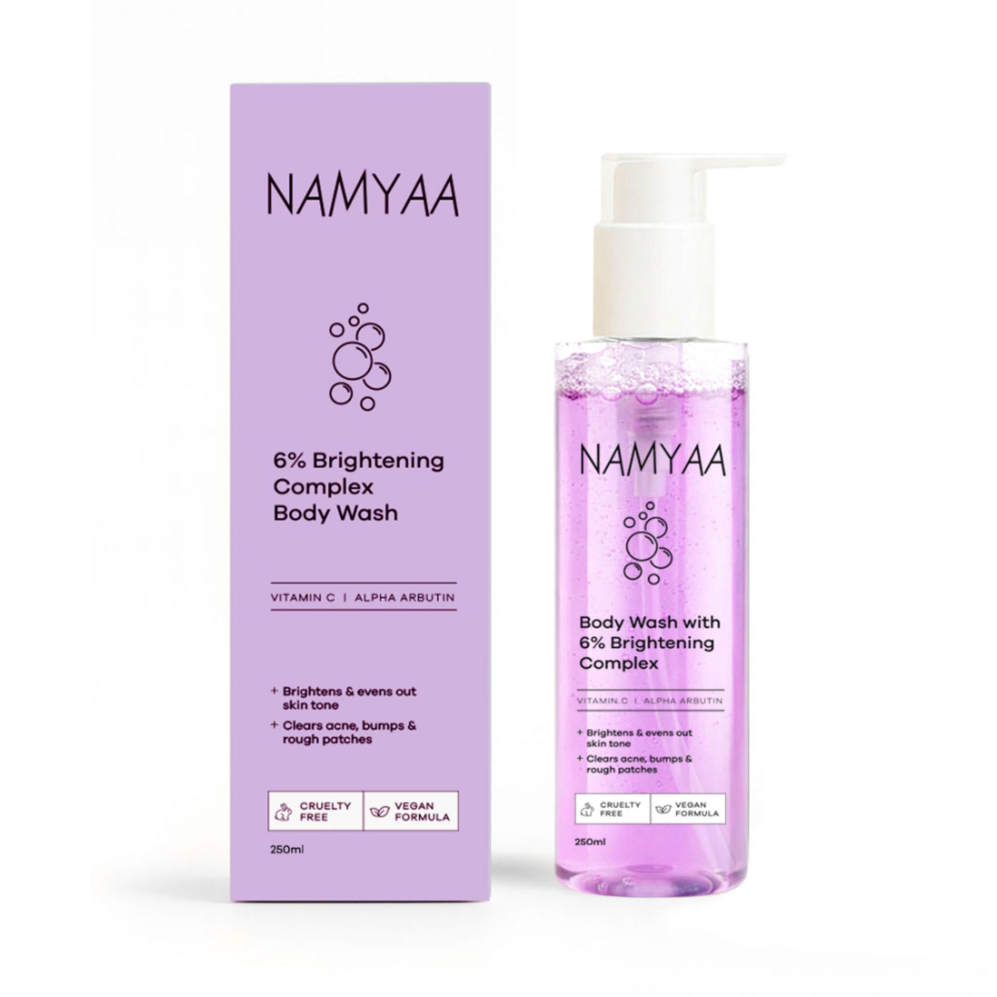 Namyaa Brightening Body Wash - 6% Brightening Complex With Alpha Arbutin, Niacinamide & Vitamin C