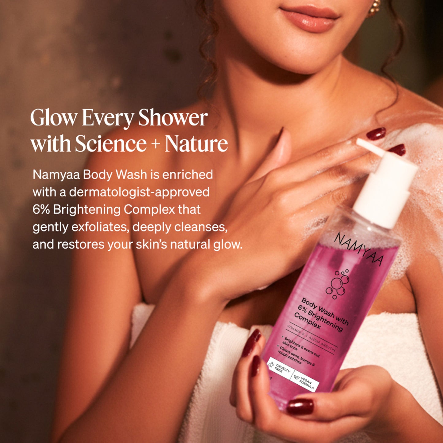 Namyaa Brightening Body Wash - 6% Brightening Complex With Alpha Arbutin, Niacinamide & Vitamin C