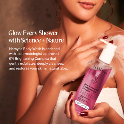Namyaa Brightening Body Wash - 6% Brightening Complex With Alpha Arbutin, Niacinamide & Vitamin C