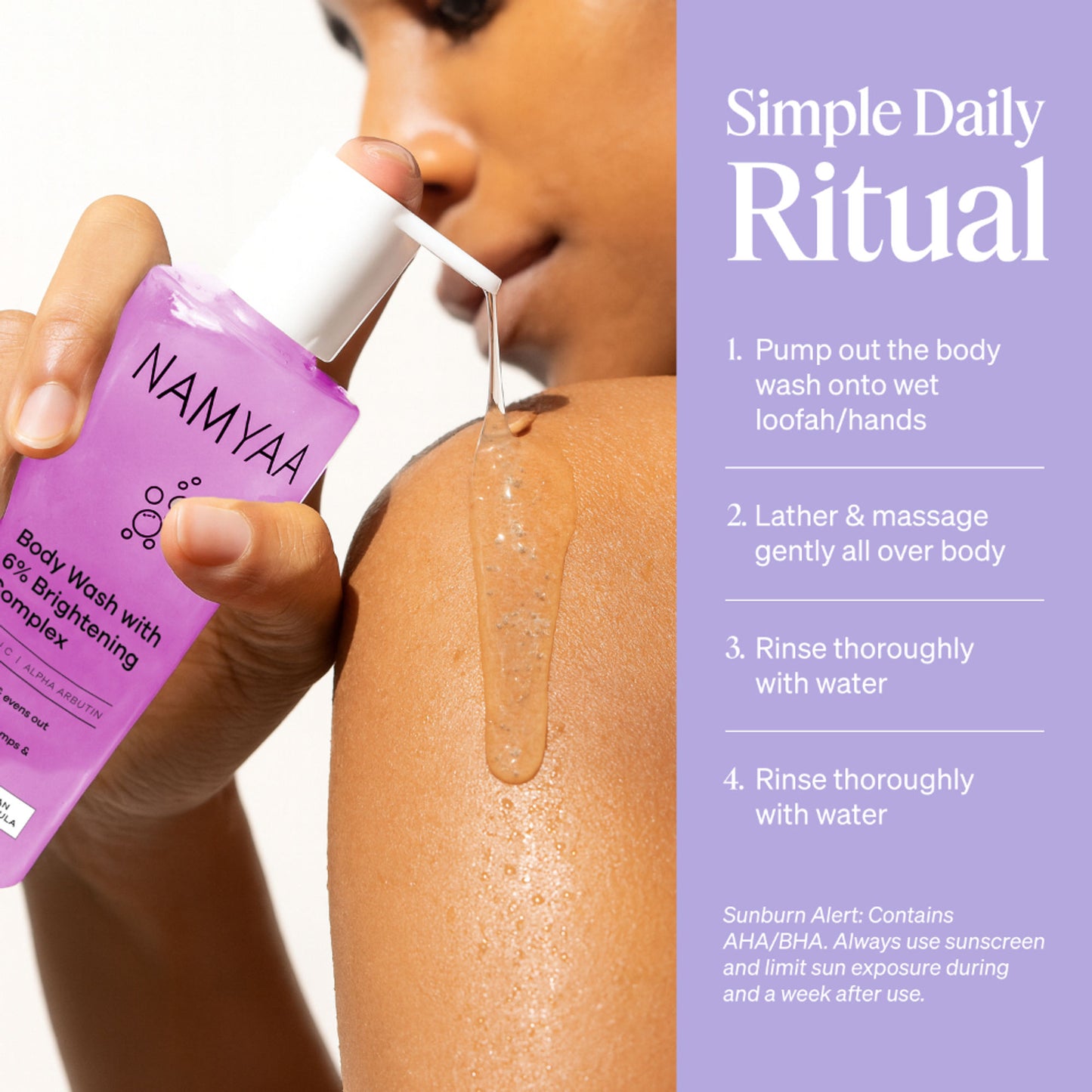 Namyaa Brightening Body Wash - 6% Brightening Complex With Alpha Arbutin, Niacinamide & Vitamin C