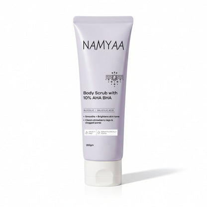 Namyaa Body Scrub With 10% AHA BHA - Glycolic, Lactic & Salicylic Acid Exfoliator