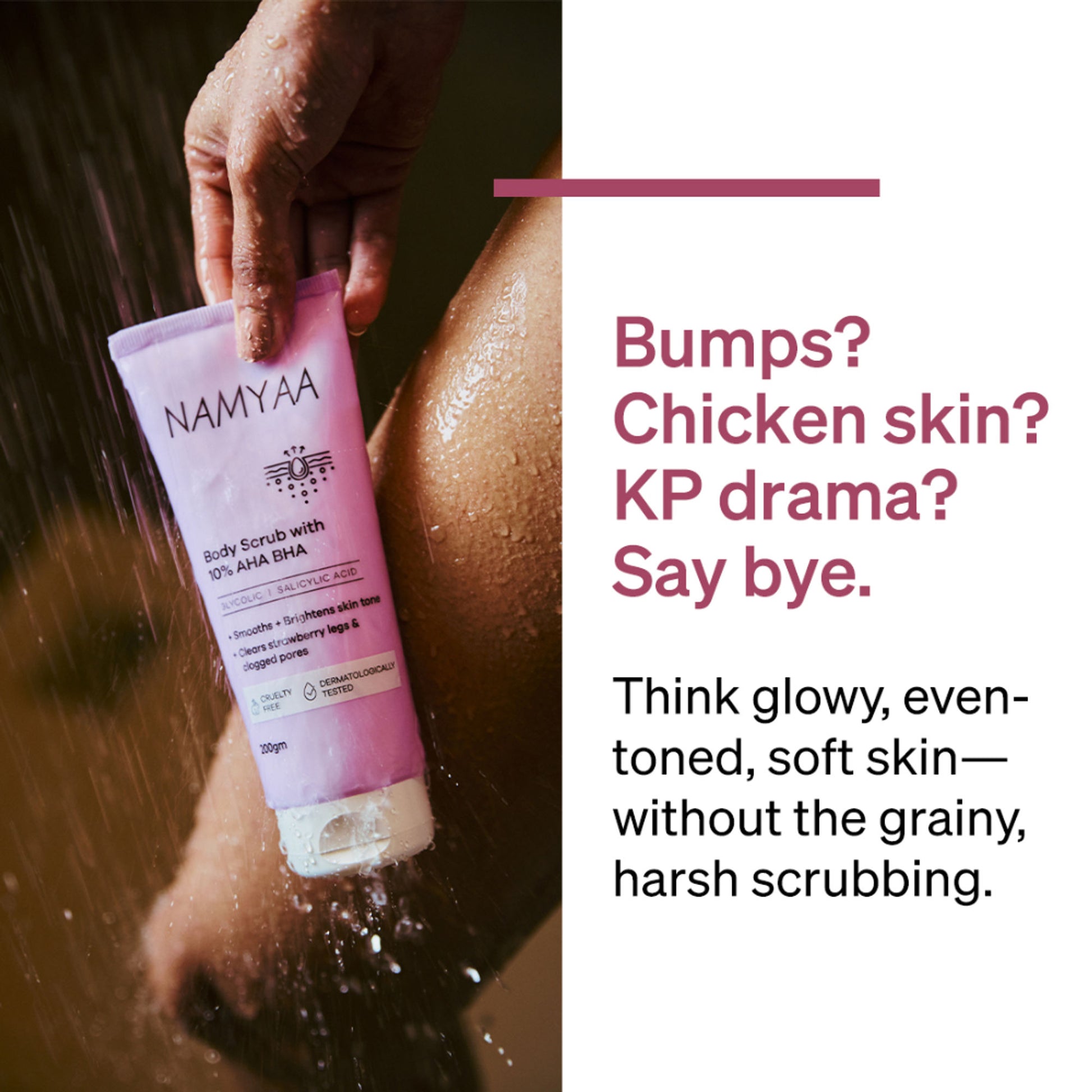 Namyaa Body Scrub With 10% AHA BHA - Glycolic, Lactic & Salicylic Acid Exfoliator