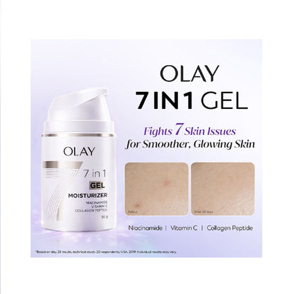 Olay 7in1 Gel Moisturizer with Niacinamide, Vitamin C, Collagen Peptide, Fights 7 Skin Issues