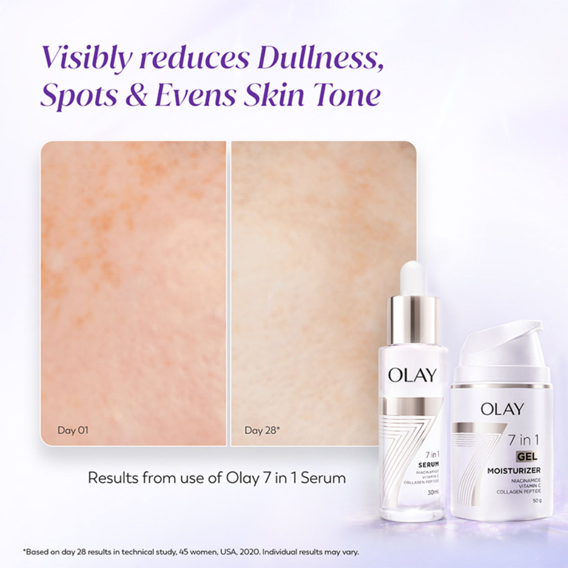 Olay 7in1 Gel Moisturizer with Niacinamide, Vitamin C, Collagen Peptide, Fights 7 Skin Issues