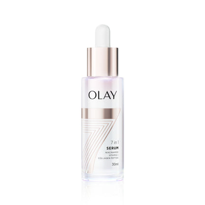 Olay 7in1 Serum with Niacinamide, Vitamin C, Collagen Peptides, Fights 7 Skin Issues