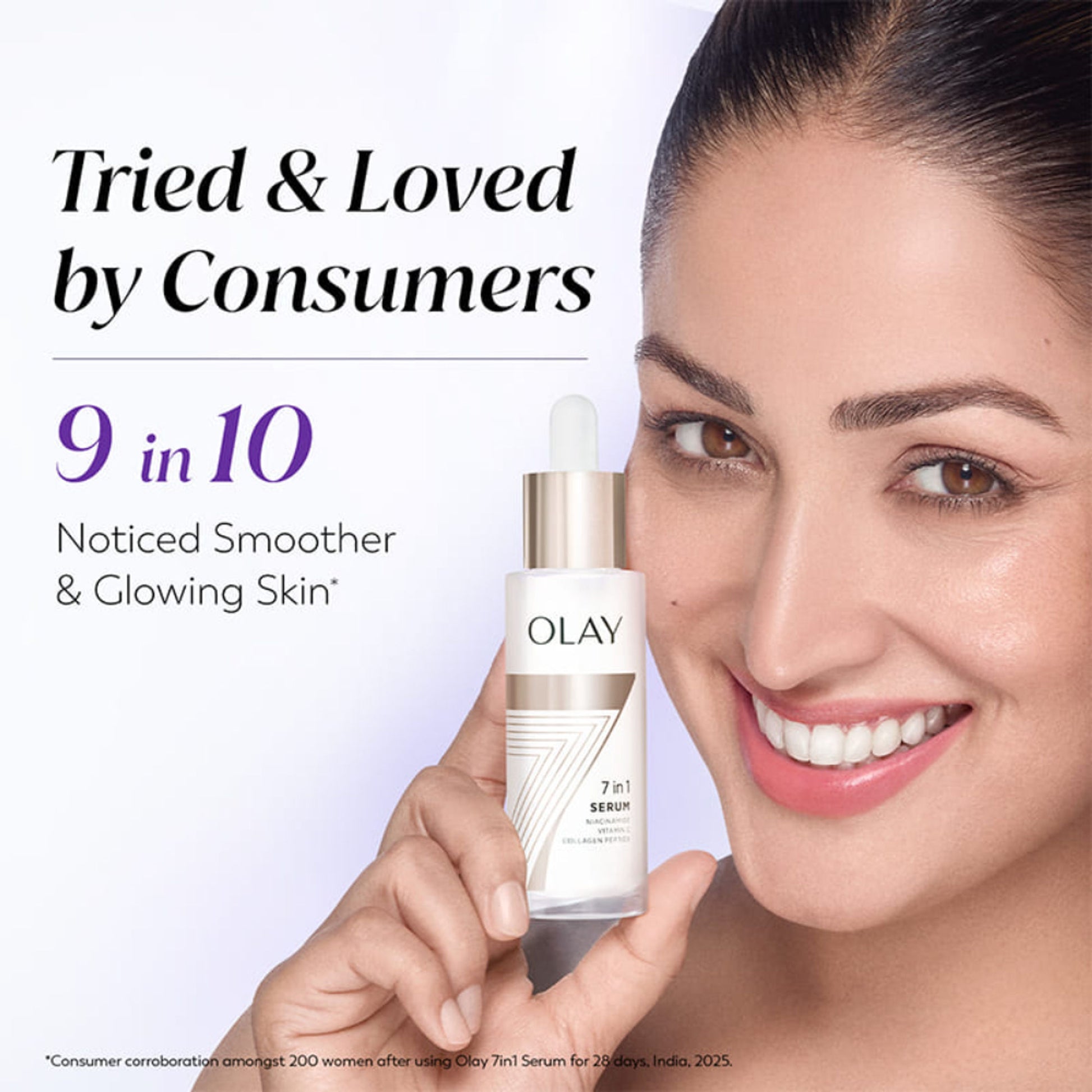 Olay 7in1 Serum with Niacinamide, Vitamin C, Collagen Peptides, Fights 7 Skin Issues