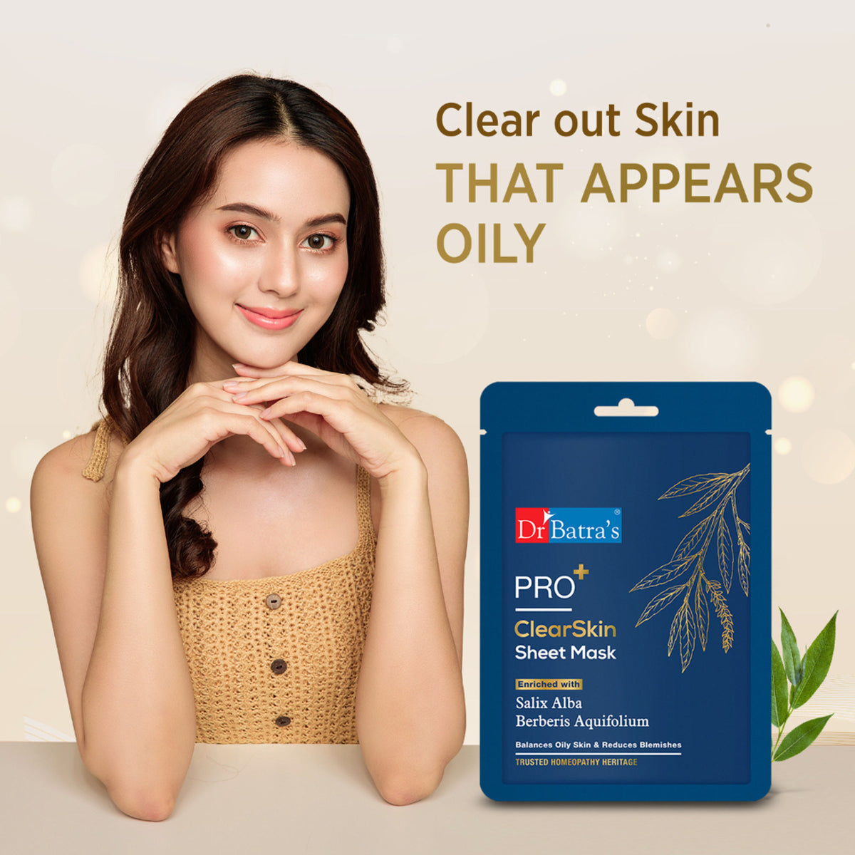 Dr Batras Pro + Clear Skin Sheet Mask,Get Glowing Skin, Paraben free,All Skin Type,Natural Extract