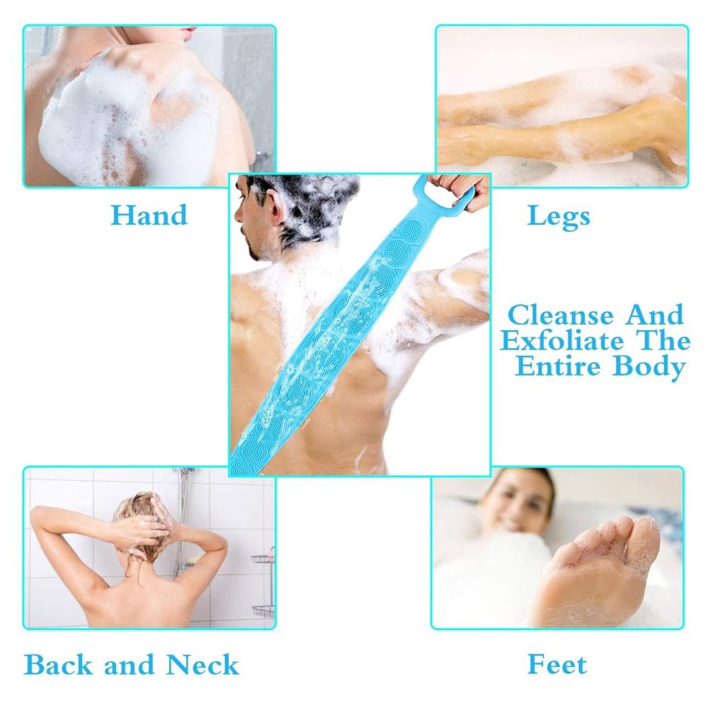 Getmecraft Exfoliating Silicone Back Srubber Belt - Color May Vary
