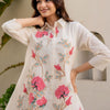 Dhiyona IE Indo era Embroidered Pure Cotton Shirt Collar Top With Trousers Co-Ords Set
