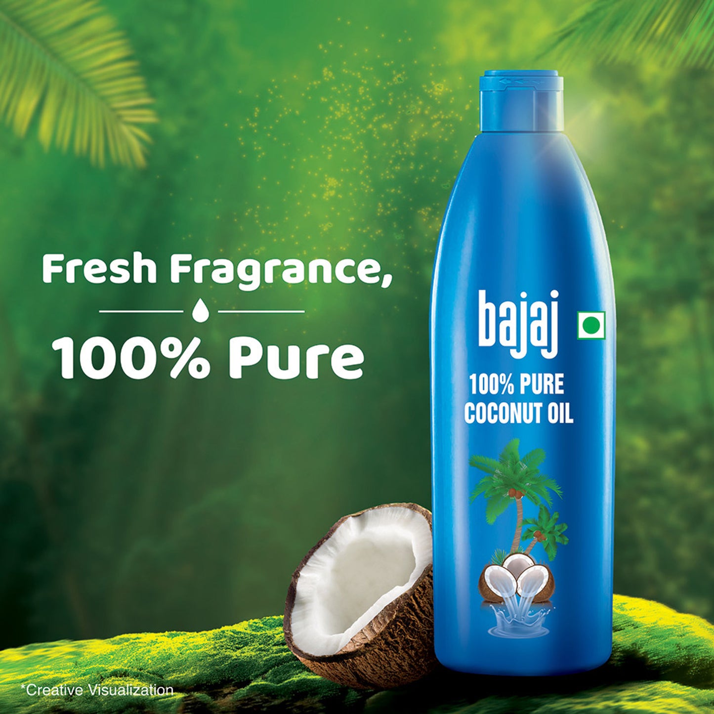 Bajaj 100% Pure Coconut Oil, Made With Premium Grade 1 Quality Coconuts