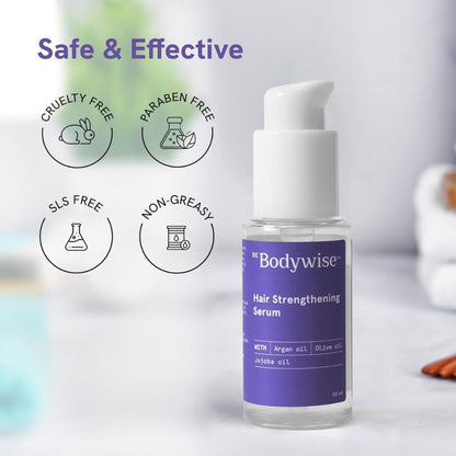 Be Bodywise Hair Strengthening Serum - Controls Frizz, Detangles & Treats Dry, Damaged Hair