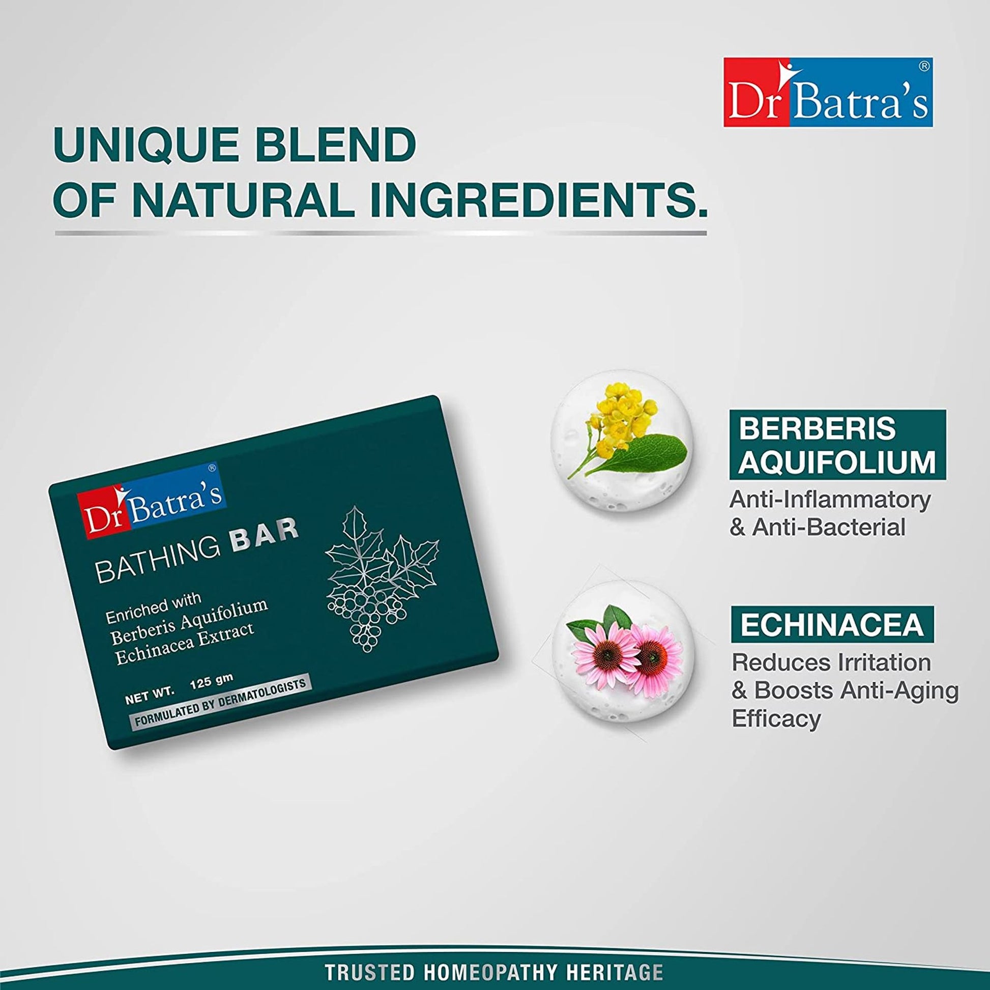 Dr. Batra's Bathing Bar Enriched With Berberis Aquifolium & Echinacea