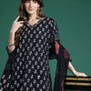 Dhiyona IE Floral Printed Regular Pure Cotton Kurta with Trousers & Dupatta