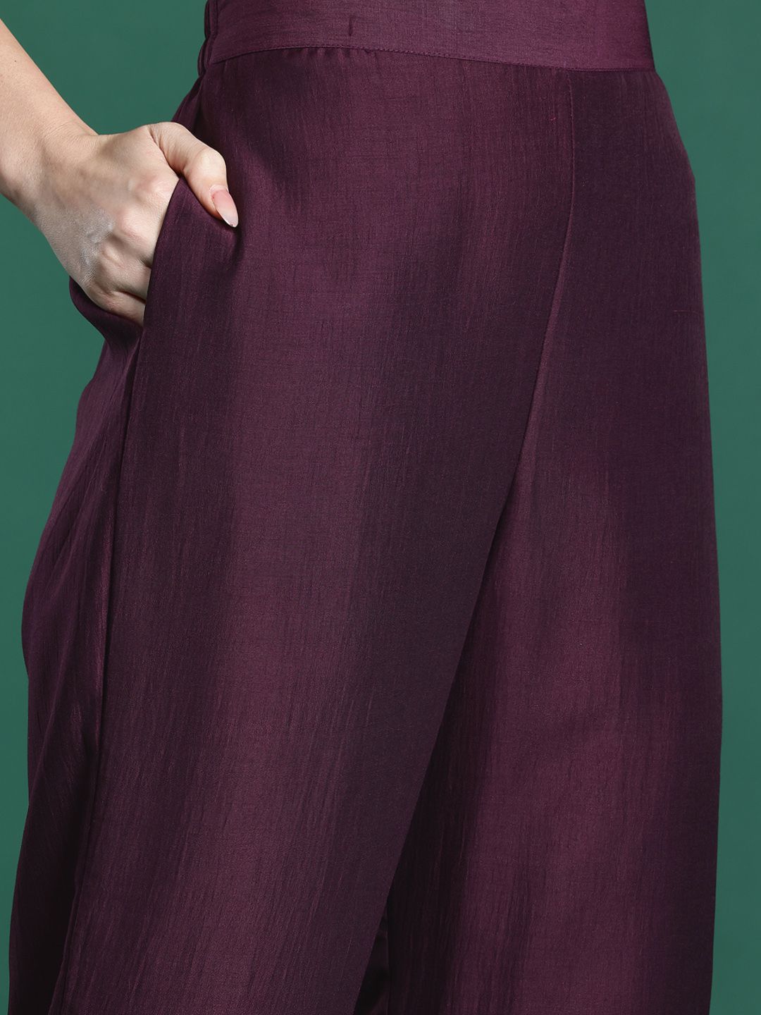 Indyancart IE Ethnic Motifs Embroidered Gotta Patti Kurta with Trousers & With Dupatta