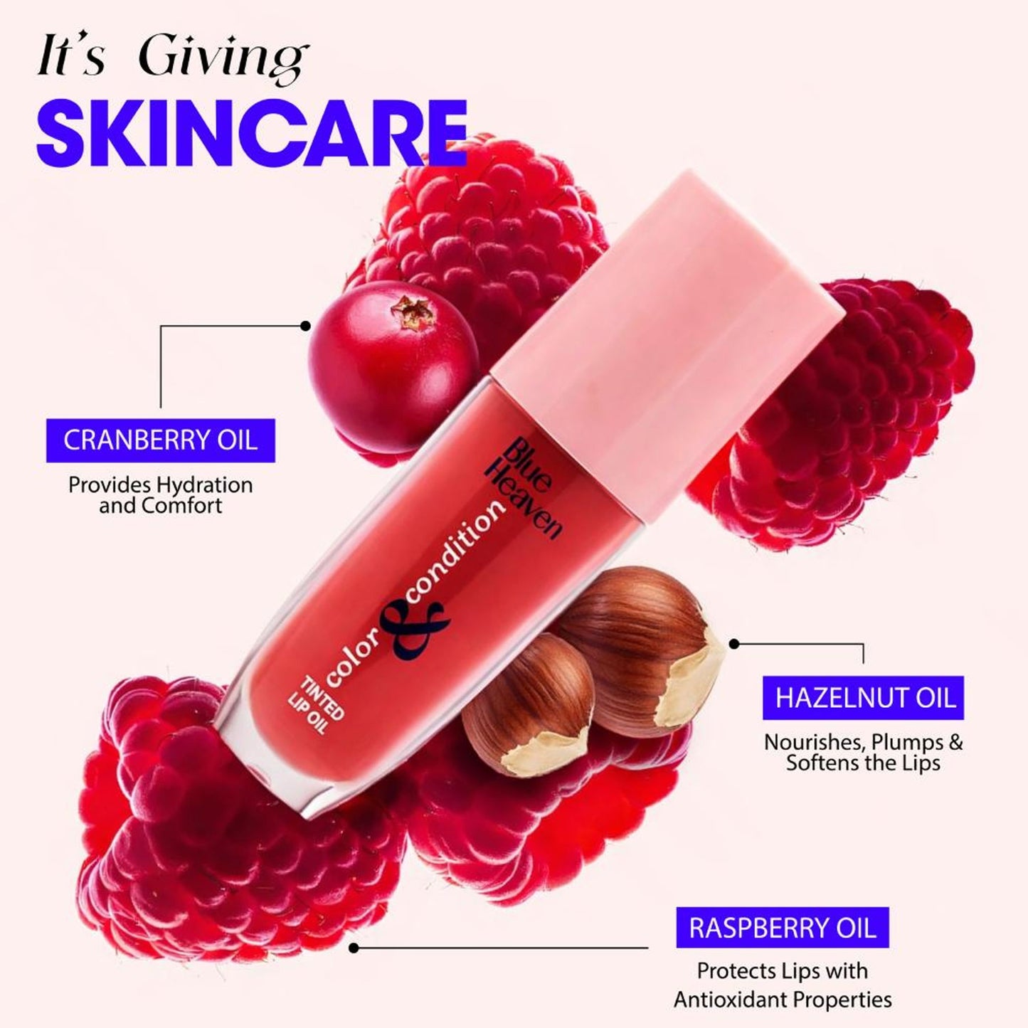 Blue Heaven Color & Condition Tinted Lip Oil - Cranberry Red