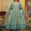 Indyancart VA Women'sEthnic Motifs Printed Mirror Work Pure Cotton Kurta with Trousers & Dupatta